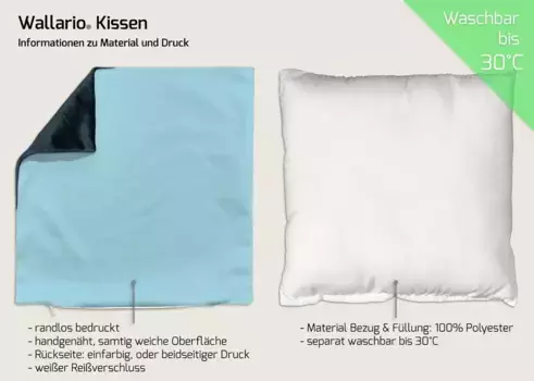 Декоративная поудшка Wallario, бирюзовый