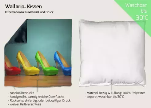 Декоративная поудшка Wallario, бирюзовый