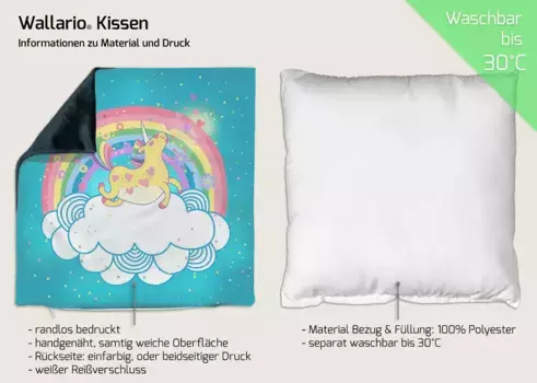 Декоративная поудшка Wallario, бирюзовый