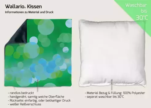 Декоративная поудшка Wallario, бирюзовый