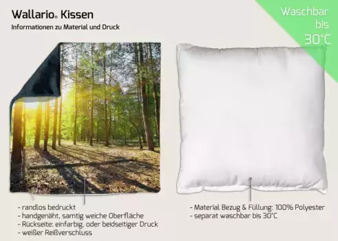 Декоративная поудшка Wallario, черный