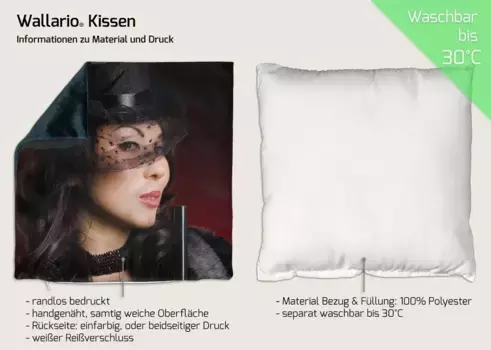 Декоративная поудшка Wallario, черный