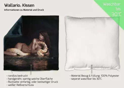 Декоративная поудшка Wallario, черный