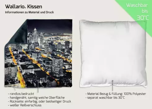 Декоративная поудшка Wallario, черный