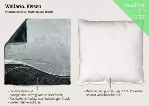 Декоративная поудшка Wallario, черный