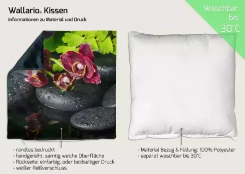 Декоративная поудшка Wallario, черный