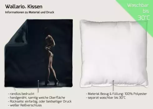 Декоративная поудшка Wallario, черный