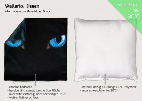 Декоративная поудшка Wallario, черный