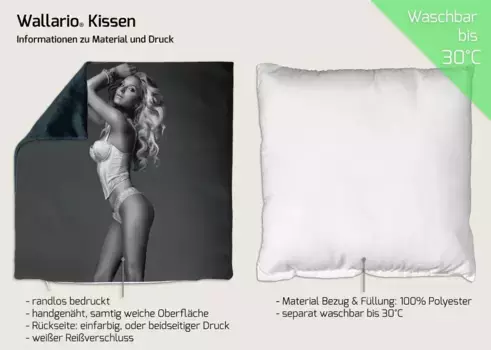 Декоративная поудшка Wallario, черный