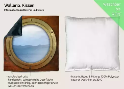 Декоративная поудшка Wallario, черный