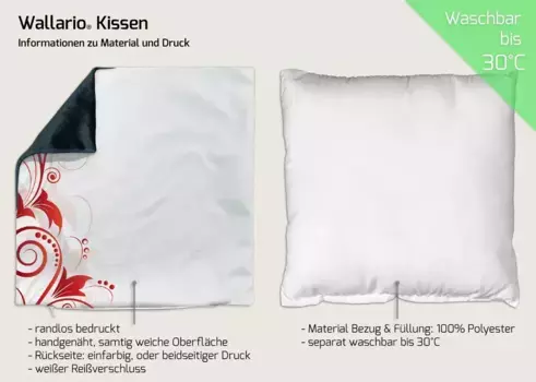 Декоративная поудшка Wallario, красный