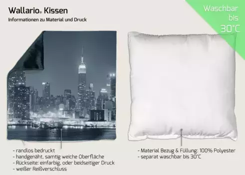 Декоративная поудшка Wallario, синий