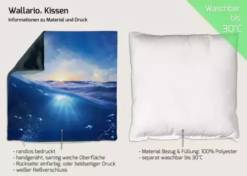 Декоративная поудшка Wallario, синий