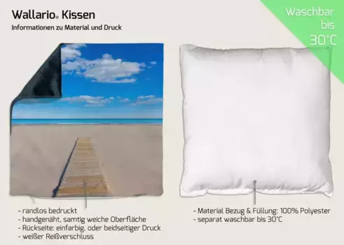 Декоративная поудшка Wallario, синий