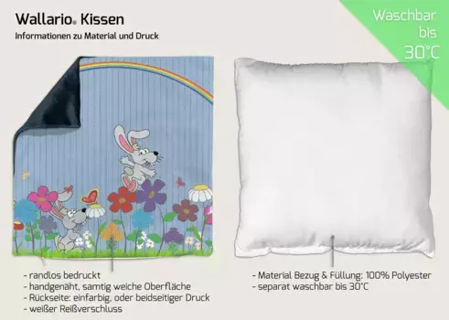 Декоративная поудшка Wallario, синий