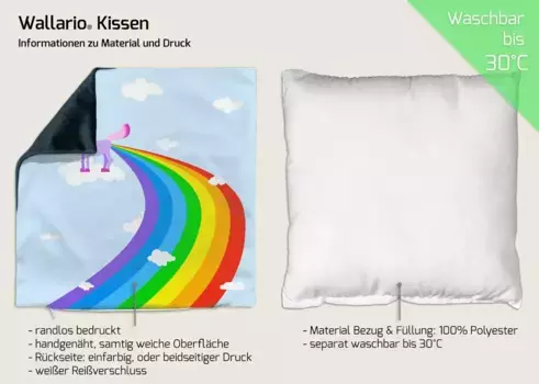 Декоративная поудшка Wallario, синий