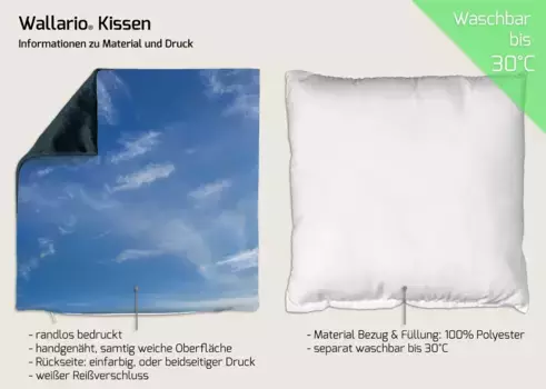 Декоративная поудшка Wallario, синий