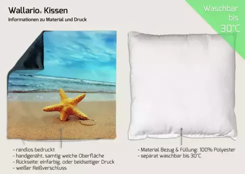 Декоративная поудшка Wallario, синий