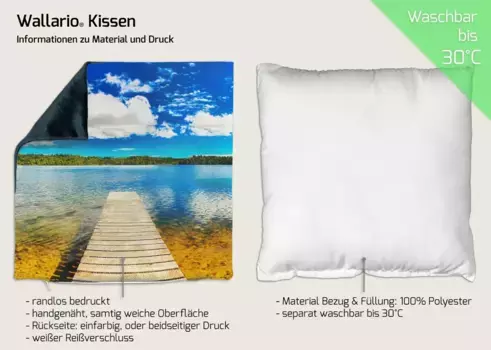 Декоративная поудшка Wallario, синий