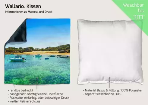 Декоративная поудшка Wallario, синий