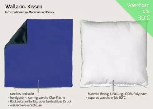 Декоративная поудшка Wallario, синий