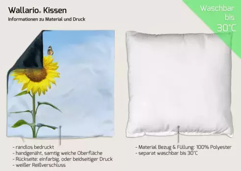 Декоративная поудшка Wallario, синий