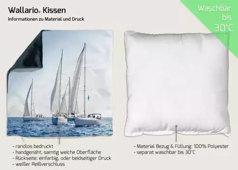 Декоративная поудшка Wallario, синий