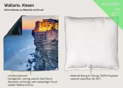 Декоративная поудшка Wallario, синий