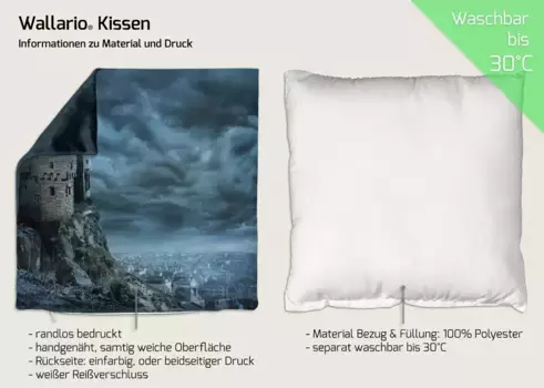 Декоративная поудшка Wallario, синий