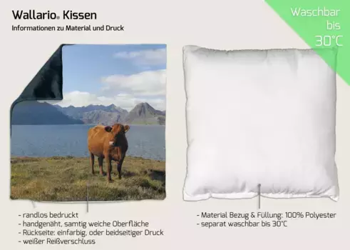 Декоративная поудшка Wallario, синий