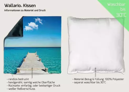 Декоративная поудшка Wallario, синий