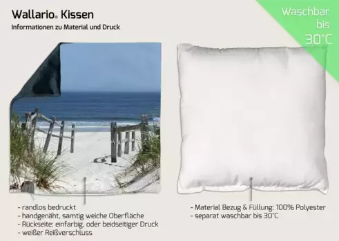 Декоративная поудшка Wallario, синий