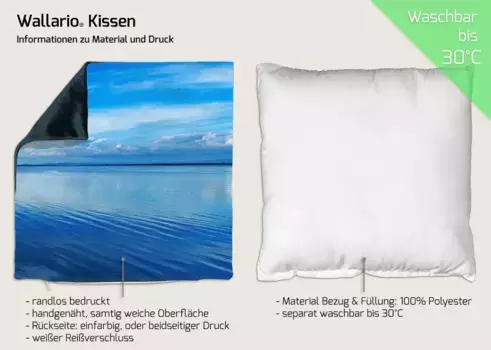 Декоративная поудшка Wallario, синий