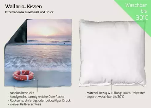 Декоративная поудшка Wallario, синий