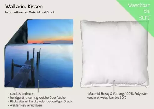 Декоративная поудшка Wallario, синий