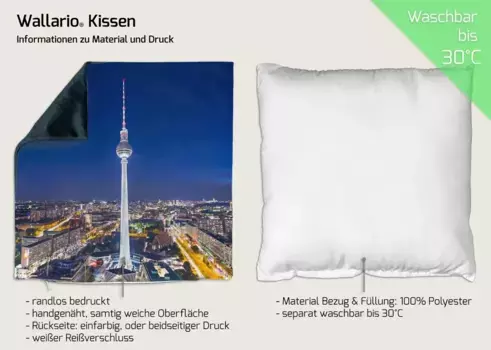 Декоративная поудшка Wallario, синий