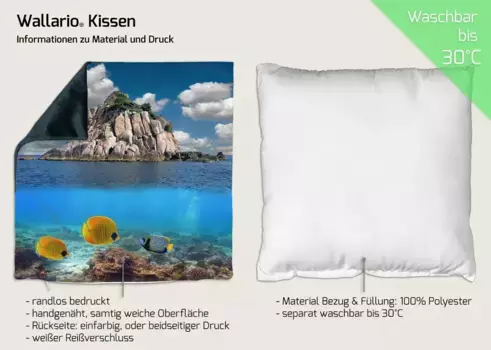 Декоративная поудшка Wallario, синий