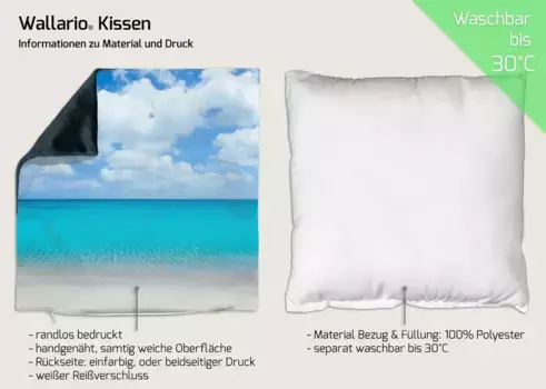 Декоративная поудшка Wallario, синий