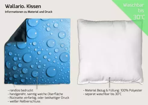Декоративная поудшка Wallario, синий