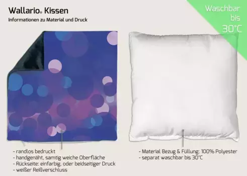 Декоративная поудшка Wallario, синий