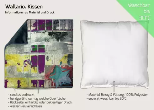 Декоративная поудшка Wallario, желтый