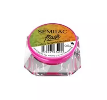 Декоративная пудра, 662 Ginger&Green, 0,5 г Semilac, Flash Galaxy