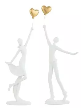 Декоративная скульптура MF Golden Heart, золотой/белый