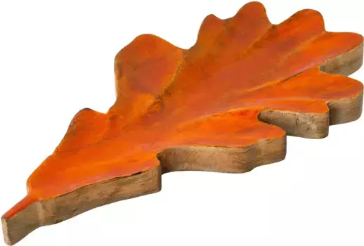 Декоративная тарелка Creativ deco "Новогодние украшения" (1 шт.), в дизайне листьев бука 35,00х2,50х18,00 см, коричневый