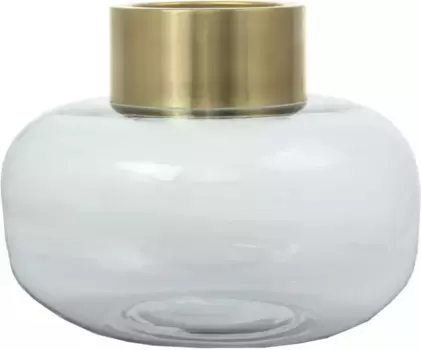 Декоративная ваза Kayoom "Стеклянная ваза Сайгон 225", (1 шт.) 23,5х19х23,5 см, 0 см, серый