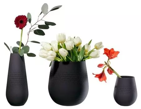 Декоративная ваза Villeroy & Bochn Carr Manufacture Collier 3 шт, черный