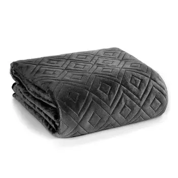 Декоративное одеяло стеганое покрывало ARIEL 3 черный 220x240 см CZA Eurofirany