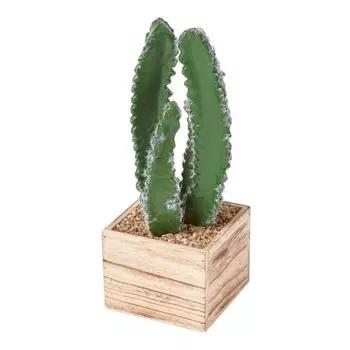 Декоративное растение Homescapes Sulenkaktus in MDF-Holztopf, зеленый