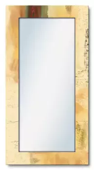 Декоративное зеркало Artland "Добро пожаловать в наш дом", винтаж, шебби-шик, настенное зеркало, зеркало в полный рост 50,4х140,4х1,6 см, коричневый