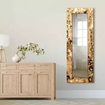 Декоративное зеркало Artland "Красочная природа", зеркало в полный рост в раме, настенное зеркало, с мотивной рамой, загородный дом 50,4х140,4х1,6 см, цвет natur